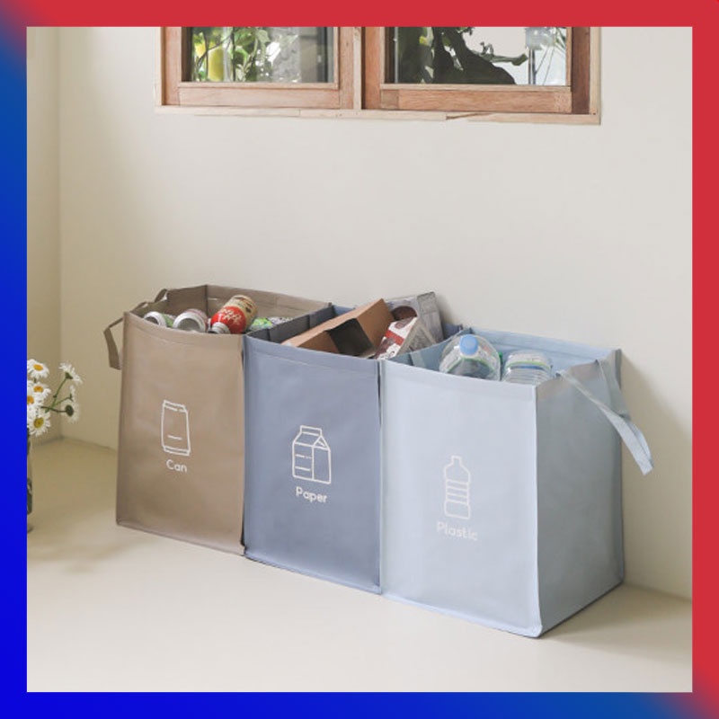 [ALIVES] Recycle dustbin 3P Set / 36L 54L / laundry basket rack ...