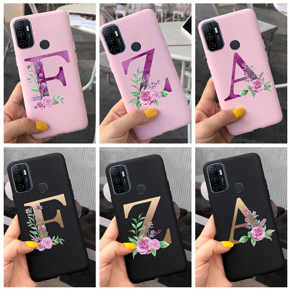 Soft Case OPPO A53 A53s Cover 2020 Fashion Initials A Z Letters ...