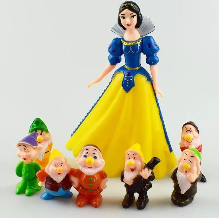 8pcs/set Snow White and the Seven Dwarfs PVC Figures Toys Cake Topper ...