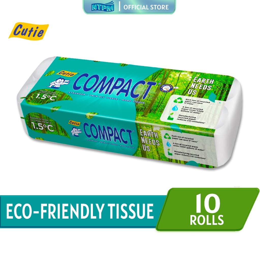 Cutie Compact EcoFriendly Toilet Rolls (10's) Shopee Malaysia