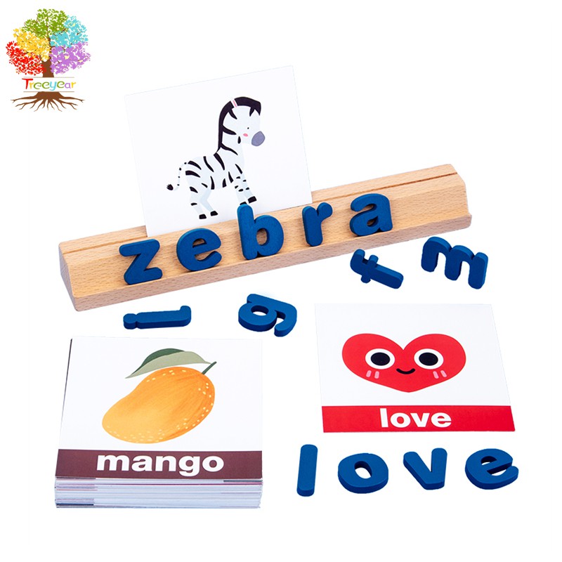 Matching Letter Game, Wooden Alphabet ABC Reading Spelling Color ...