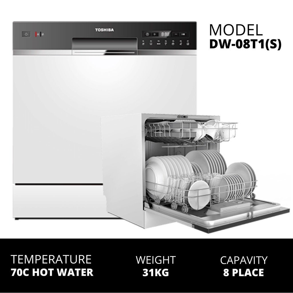 (Free Shipping Penang,Kedah & Perlis) Toshiba Table Top Dishwasher Machine DW08T1/c Shopee