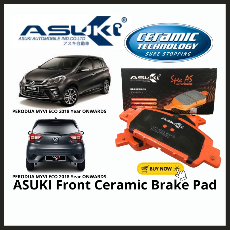 ASUKI Front Ceramic Brake Pad Perodua Myvi 2018 New Brake Pad Myvi Gen3 Spare Part CF2361