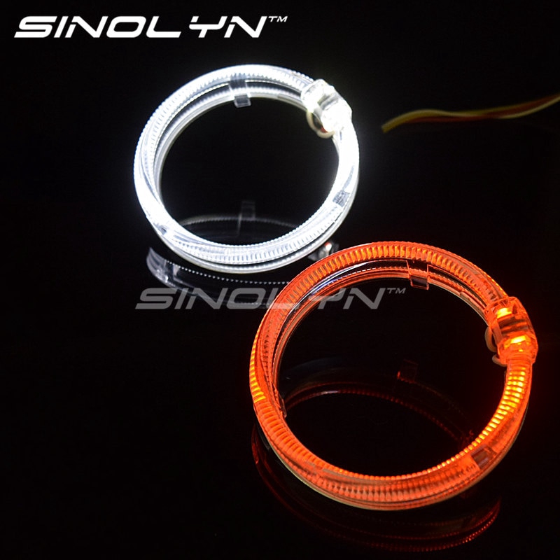 Dual Colors LED Optic Fiber BM Ring Dual Colors Angel Eyes 80mm 98mm ...