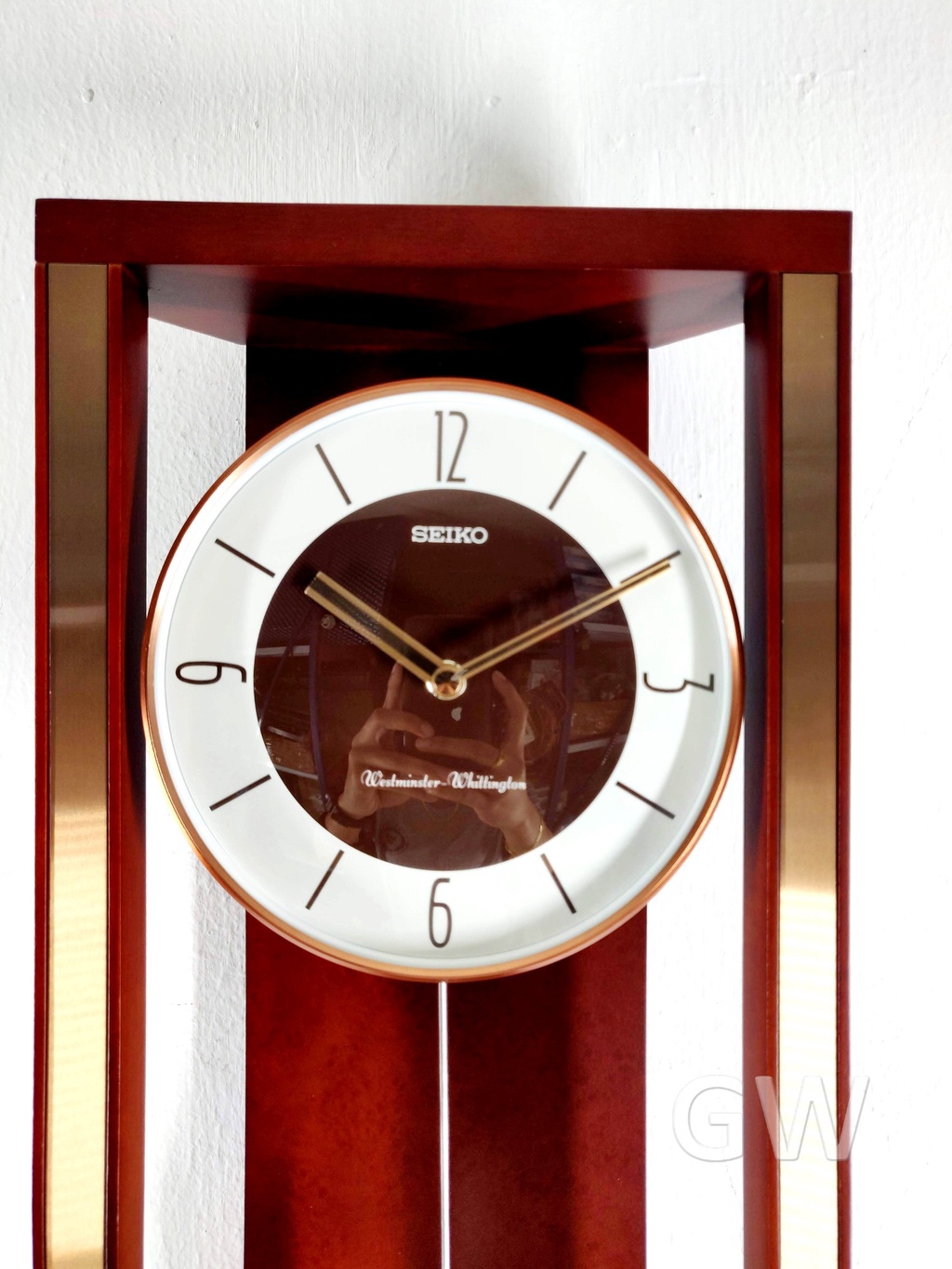 Seiko QXH068BLH Modern & Sophisticated Pendulum and Dual Chime Wall Clock