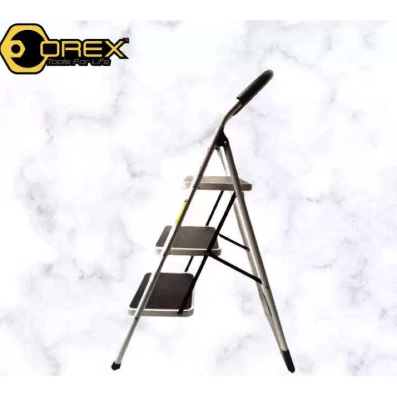 OREX 3 Steps Household Steel Ladder with Handle Grip | Shopee Malaysia