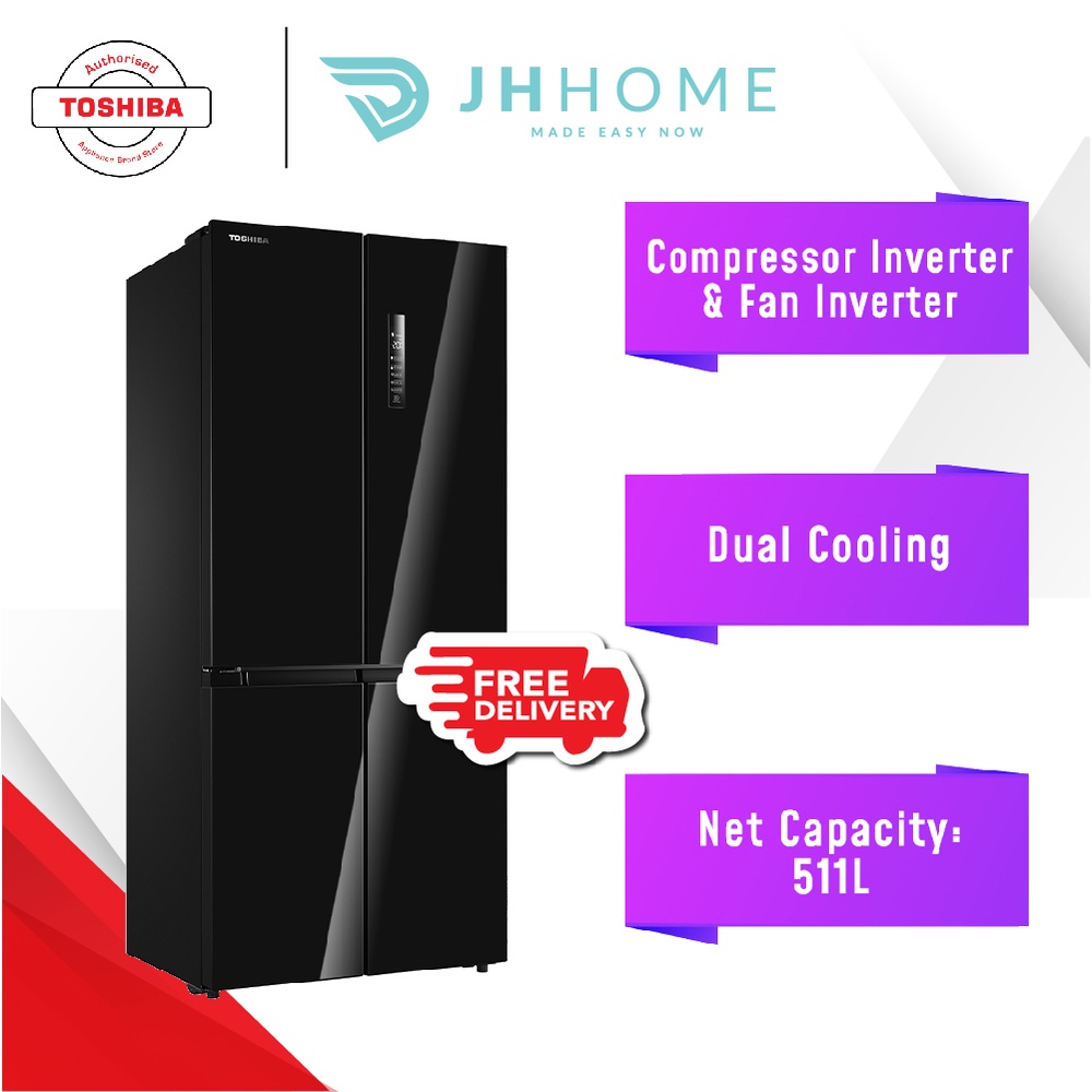 Toshiba 556L Multi-Door Dual Inverter Refrigerator GR-RF610WE-PMY(37 ...