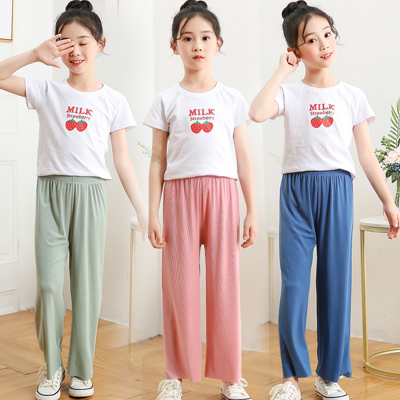 Children's Summer Pants Girl  Children's Long Pants Girls - Big Children Girls  Cute - Aliexpress