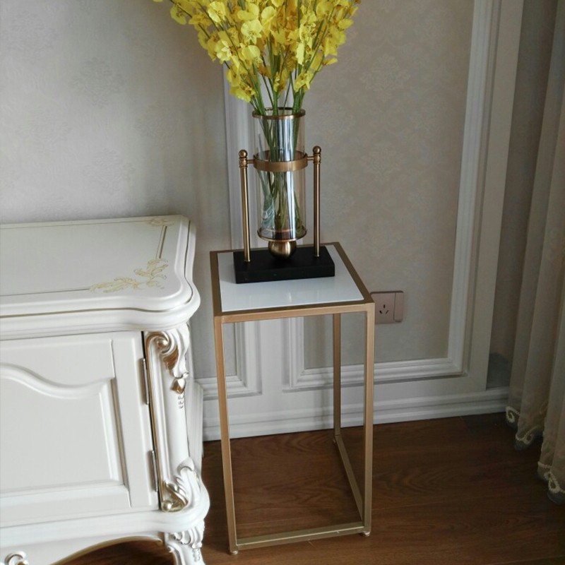 Side table modern light luxury marble side small coffee table square ...