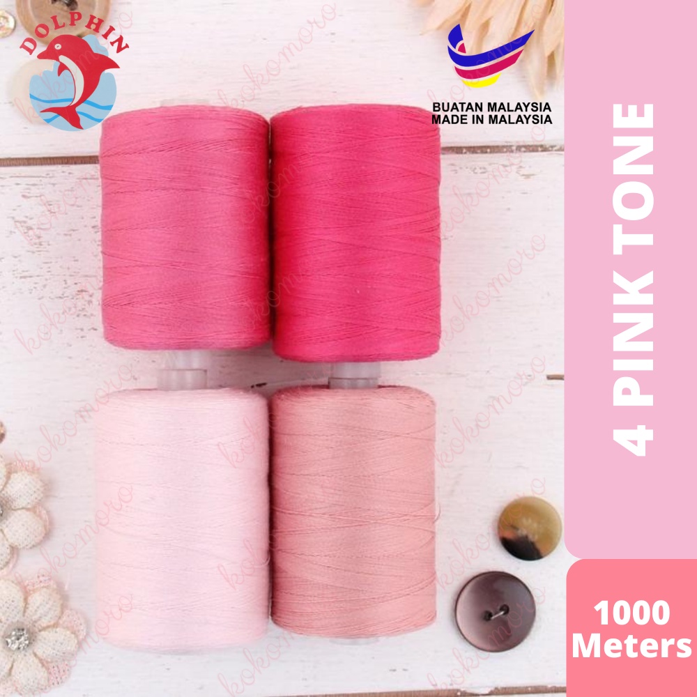Dolphin Thread 1000 Meters 4 Pink Tone / Dolphin Benang Jahit | Shopee ...
