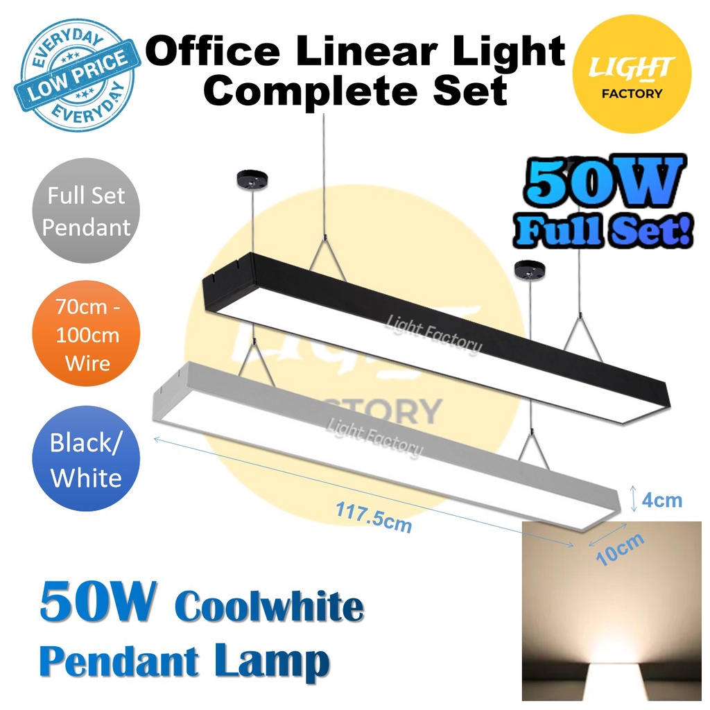 Office Pendant Light 4FT LED T8 Linear Light Casing Kalimantang Tube ...