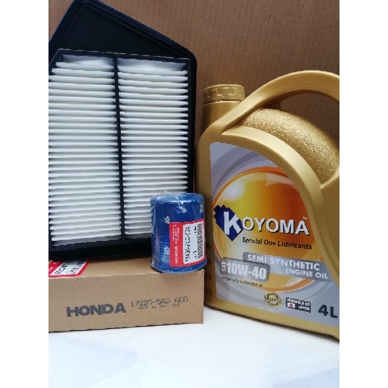 HONDA ACCORD T2A 2.4 AIR FILTER + OIL FILTER + KOYOMA 10W40 SEMI