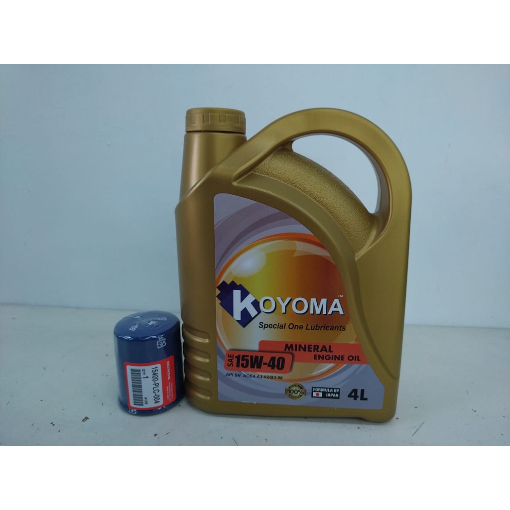 HONDA OIL FILTER 15400-RTA-004 + KOYOMA 15W40 MINERAL ENGINE OIL ...