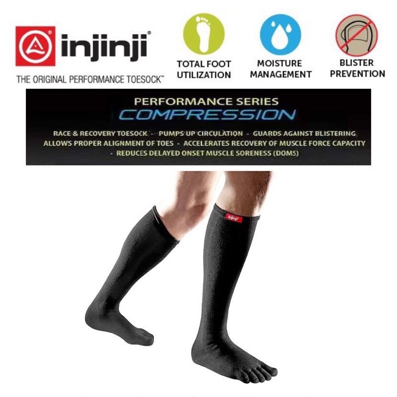 Injinji COMPRESSION Performance Recovery ToeSocks/Five Finger Socks Running  Marathon Race Workout Sports Trail Toe Socks