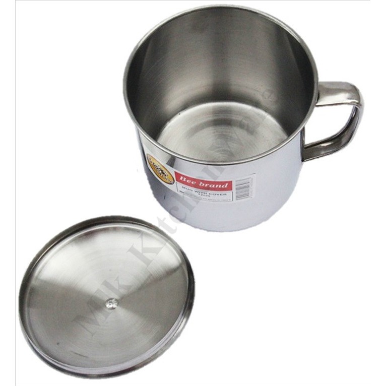 MLK Extra Tebal Stainless Steel Mug Cup With Cover Cawan Mug Berkualiti ...