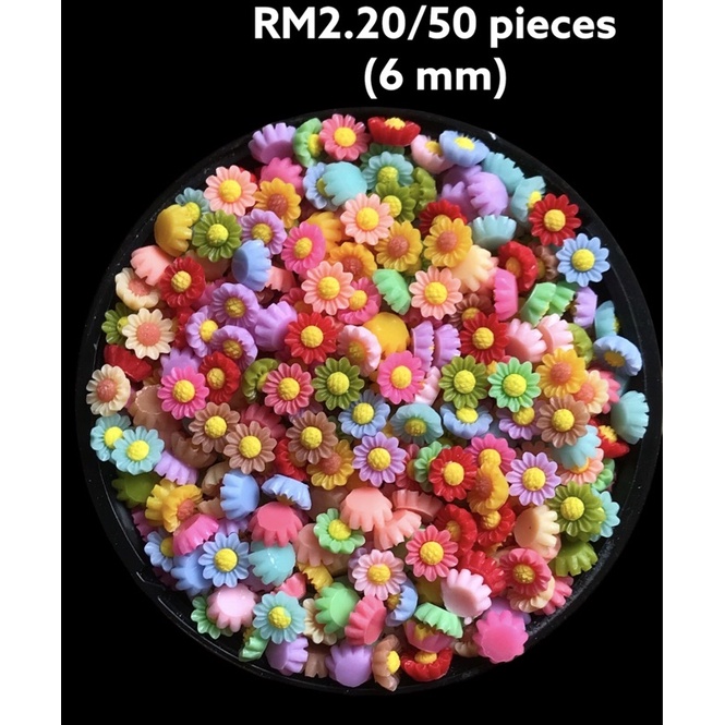 RM2.20/50 pieces : STF-005 - Resin Bunga- 6 mm | Shopee Malaysia