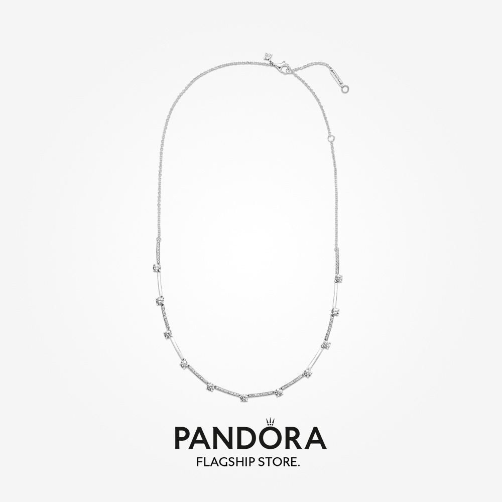 Pandora Sparkling Pave Collier Bars Necklace 45 cm Shopee Malaysia