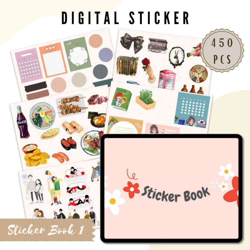 Digital Sticker Book 450pcs Food Memo Series For Goodnotes Use | Shopee ...