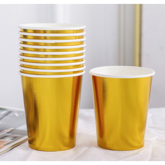 Party Foil Paper Cups 9oz 10 units Shiny Colours | READY STOCKS | 彩色纸杯 ...