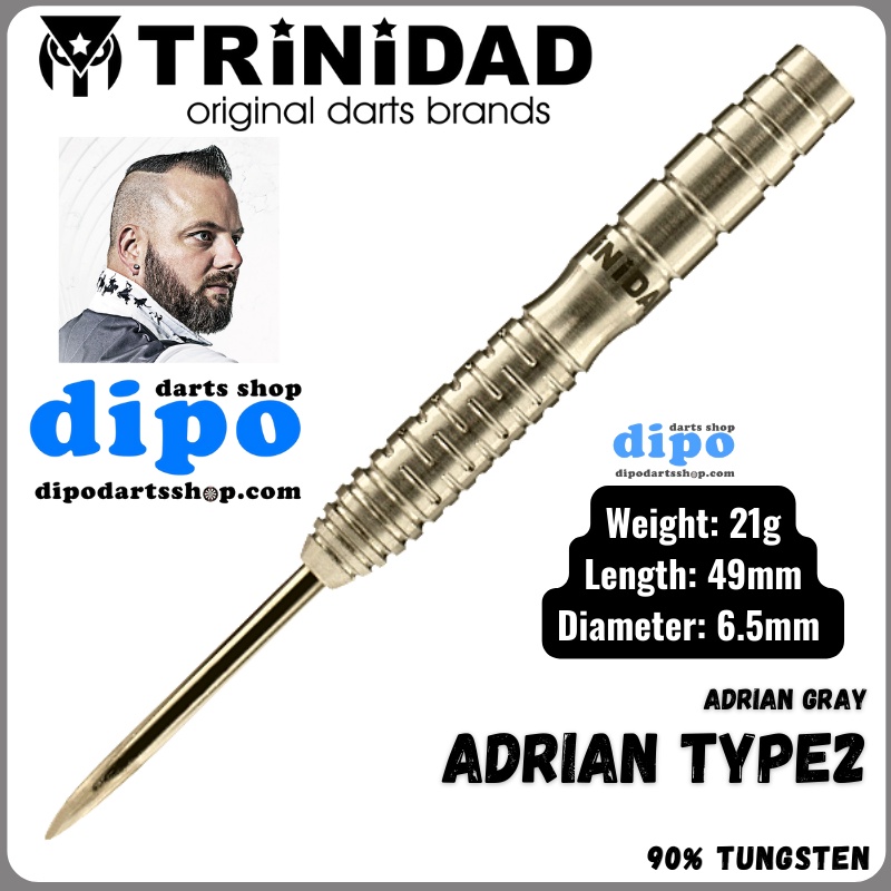 TRiNiDAD ダーツ スティール 【Adrian Gray】 トリニダード】Adrian type2 エイドリアン2 スティール21g