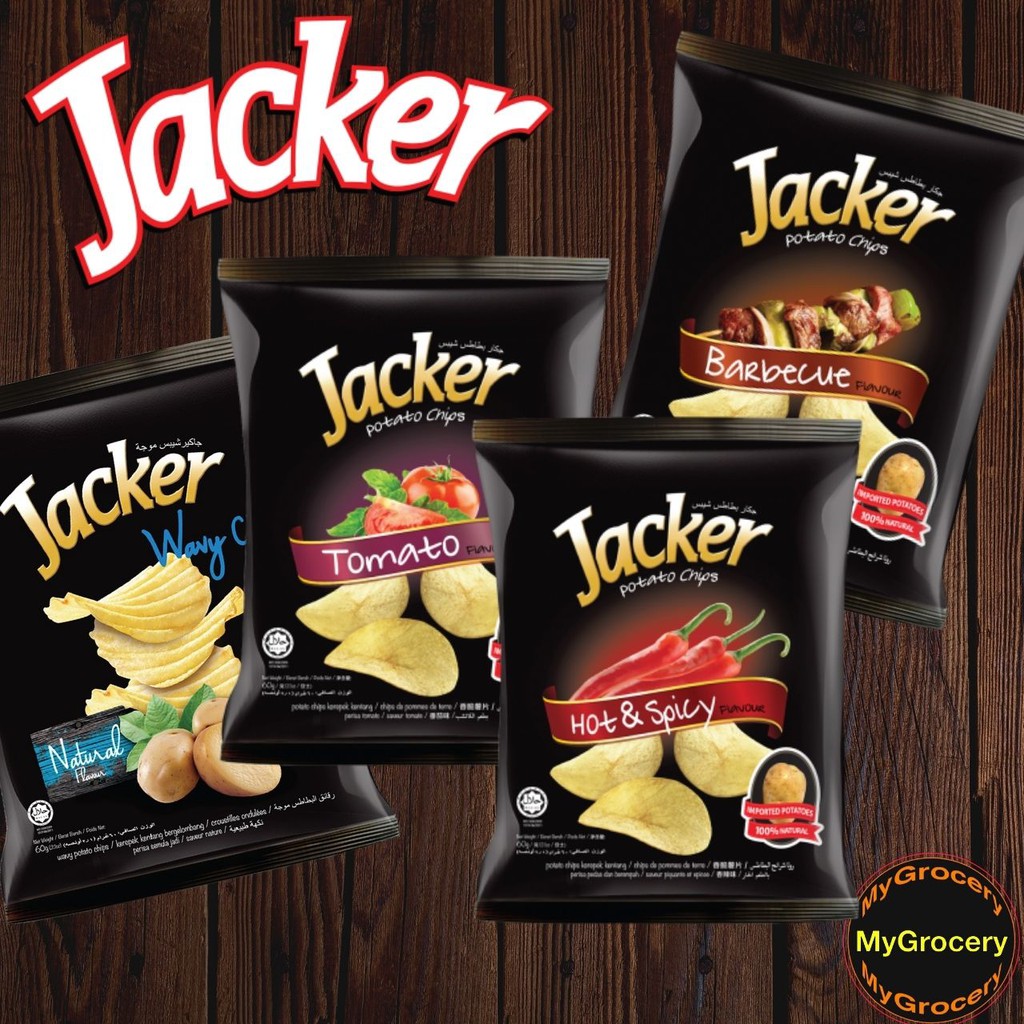 [MGC] Jacker Wavy Potato Chips 60gm (4 Flavor) Shopee Malaysia