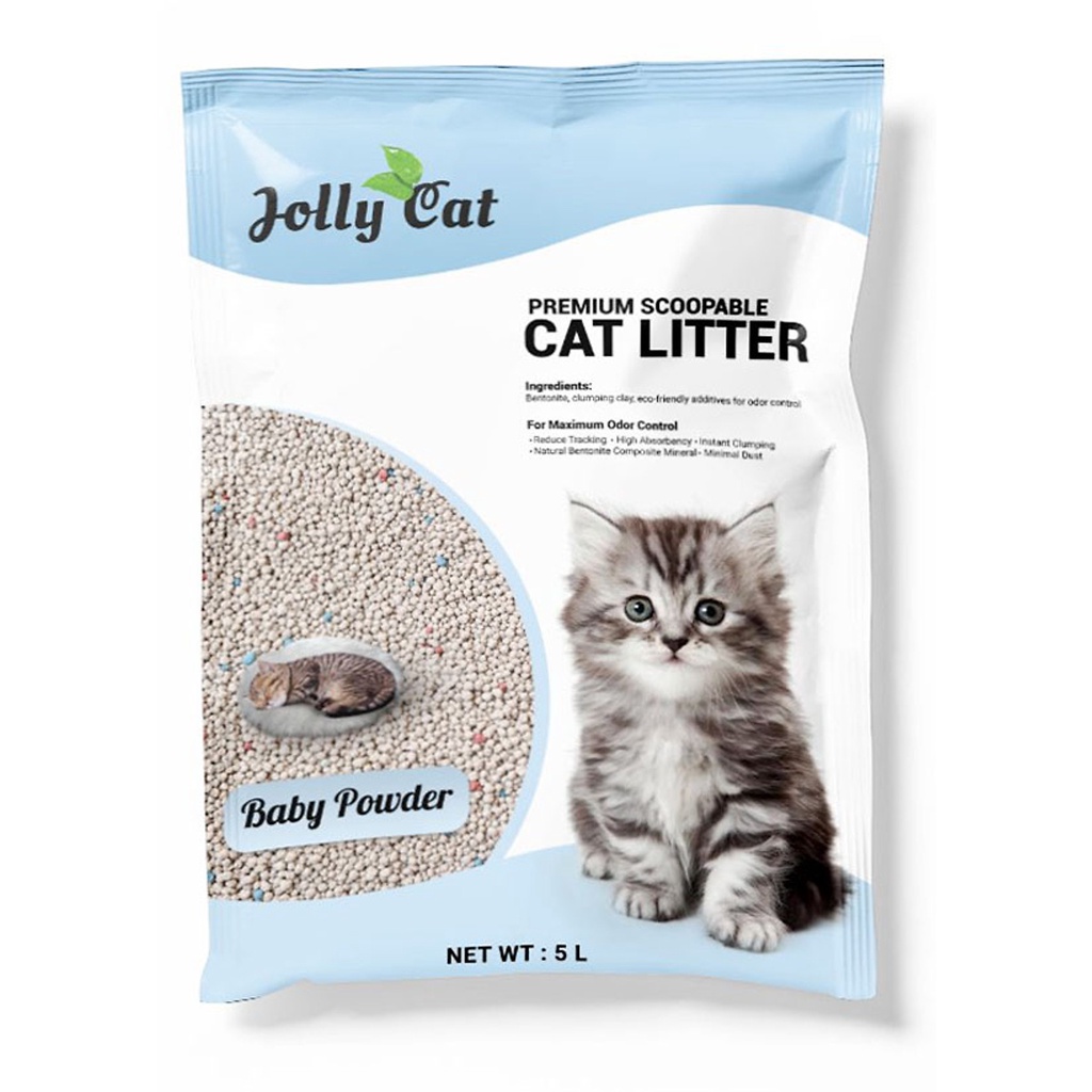 Jolly cat bentonite cat litter Baby powder 5L clay cat litter jollycat