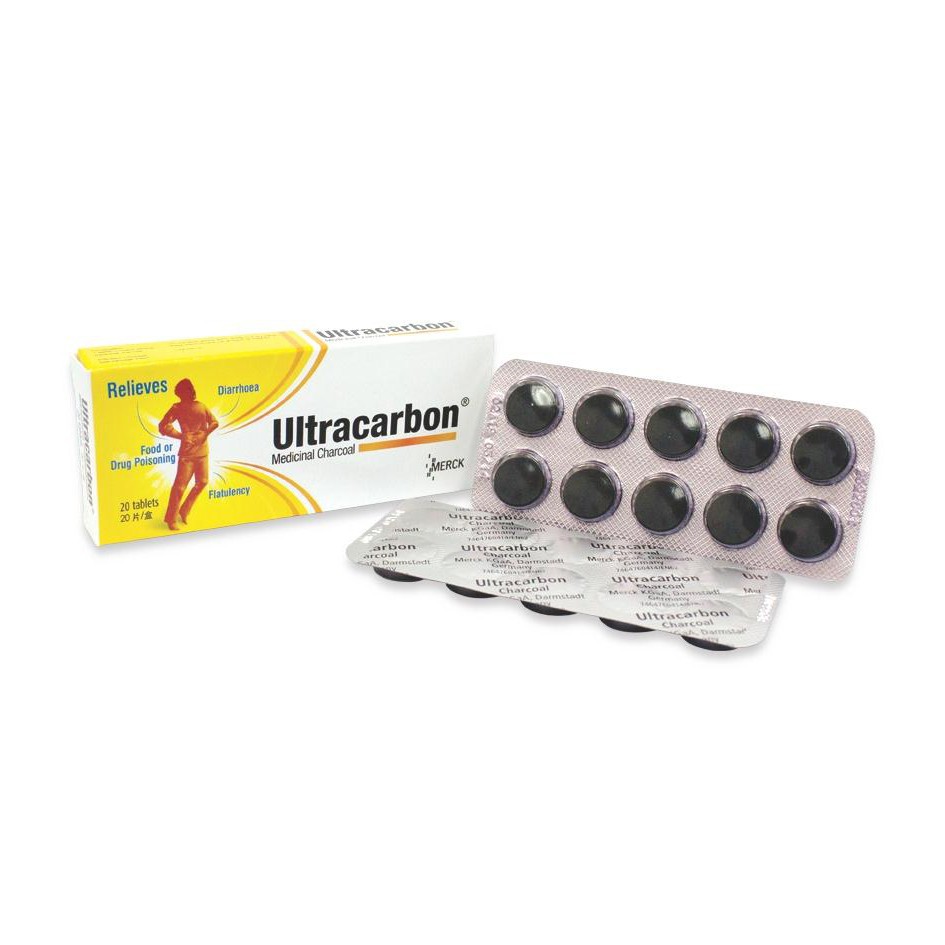 MERCK ULTRACARBON 250MG TABLETS (ACTIVATED CHARCOAL) 10'S / 50'S [EXP