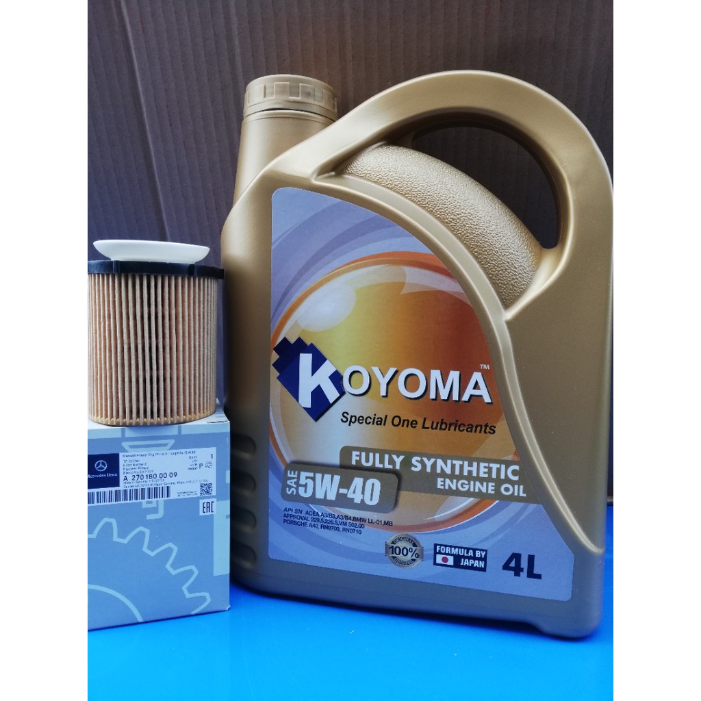 MERCEDESBENZ W205 W212 OIL FILTER + KOYOMA 5W40 FULLY SYNTHETIC ENGINE