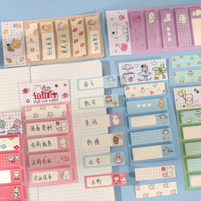 120 Sheets Korean Cute Cartoon Index Sticky Note Memo Notepad | Shopee ...