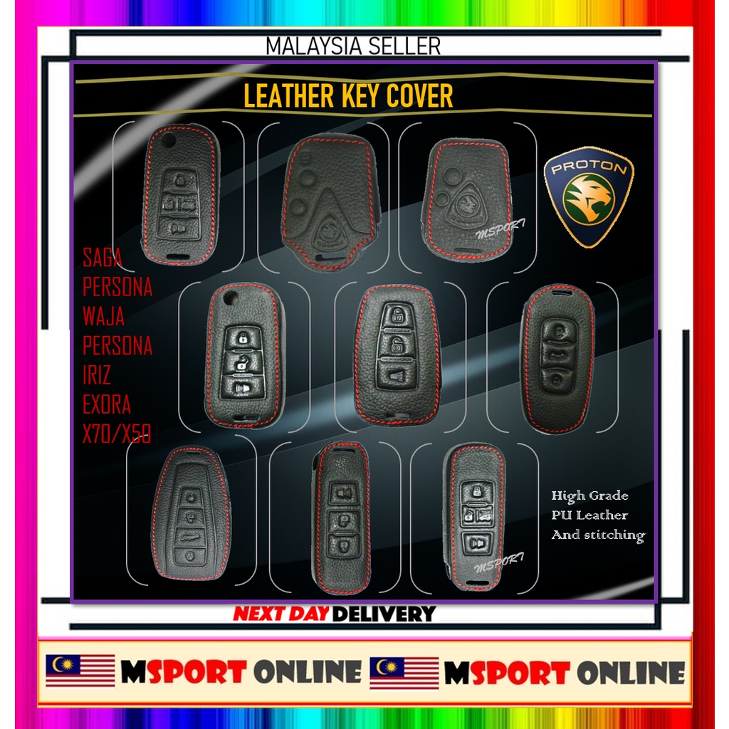 PROTON SAGA FLX/BLM X50 X70 WAJA EXORA IRIZ EXORA PERSONA 2016 GEN 2 Keyless Remote Leather Car