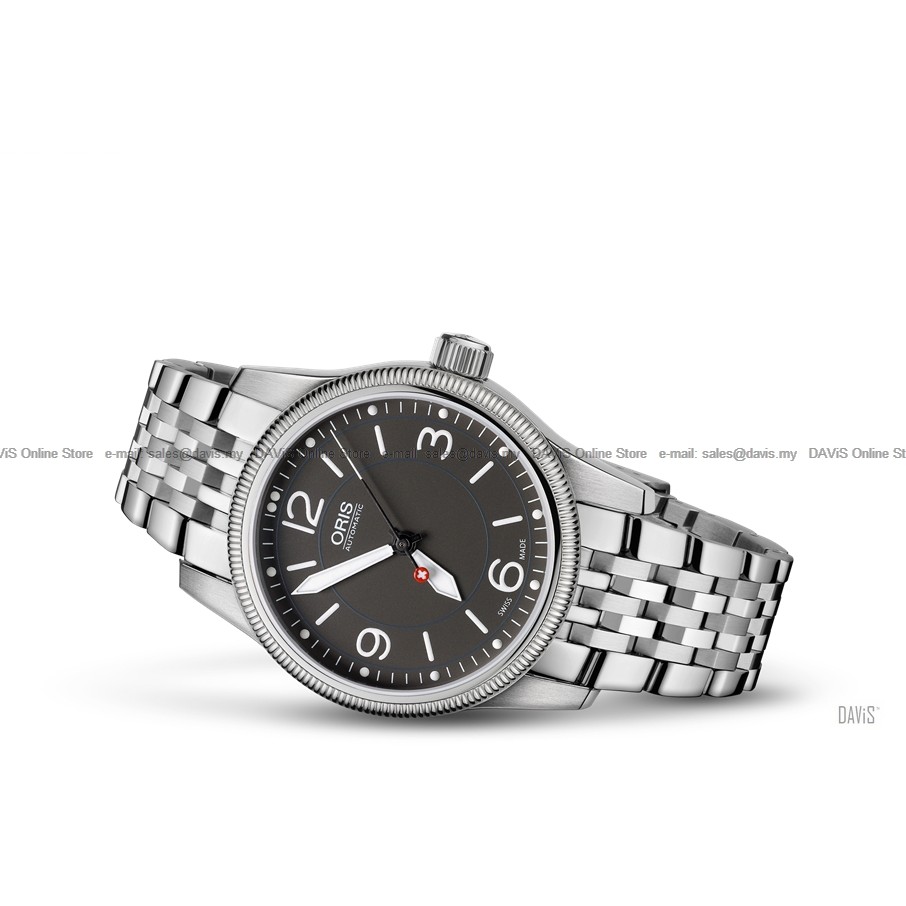 ORIS 0173376494063 SetMB Men s Watch Swiss Hunter Team PS Edition 38mm SS Bracelet Grey Original Shopee Malaysia