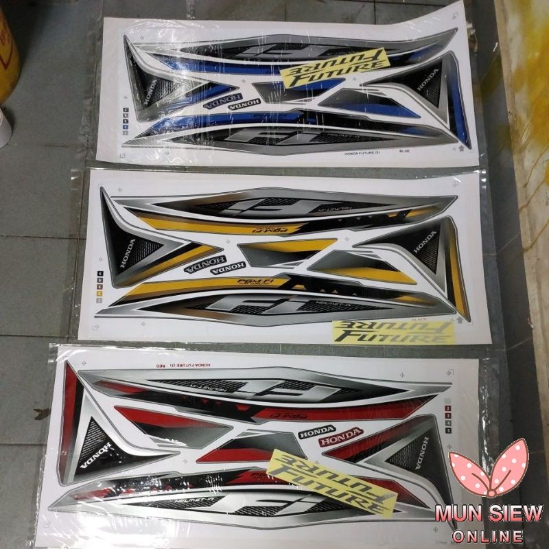 stiker Sticker body stripe cover set (3) honda futue125 future 125 FI ...