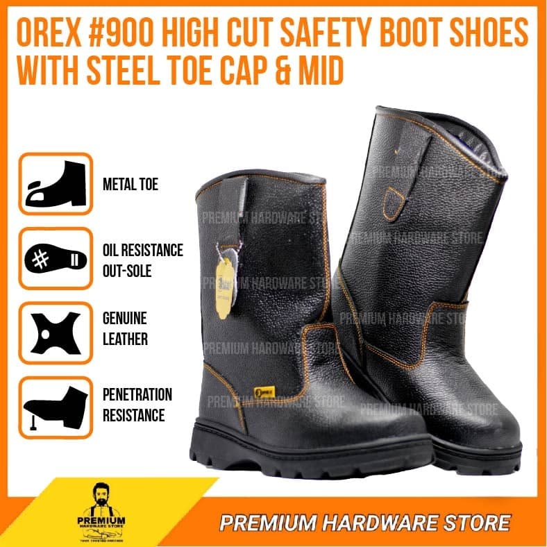 OREX #900 High Cut Safety Boot Shoes With Steel Toe Cap & Mid | Shopee ...