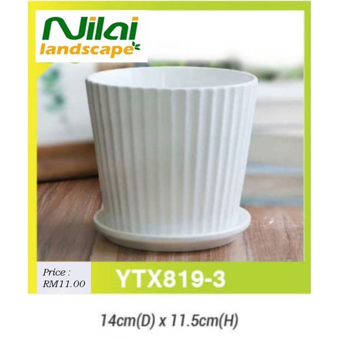 NLSB - ceramic pasu bulat putih(pasu bulat kecil)untuk pelbagai tanaman ...