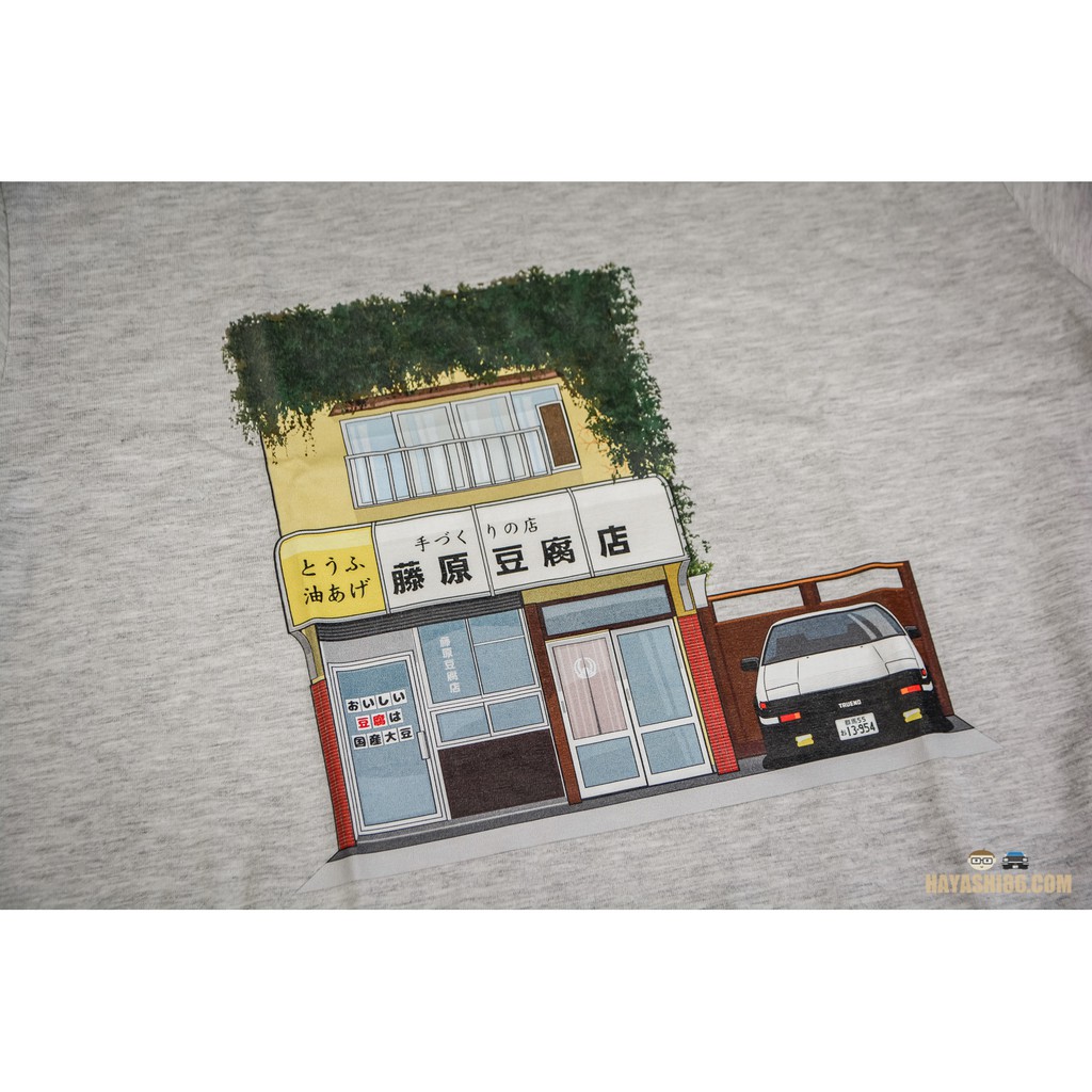 Hayashi86 AE86 TShirt Tofu Shop Gray Initial D Toyota Trueno