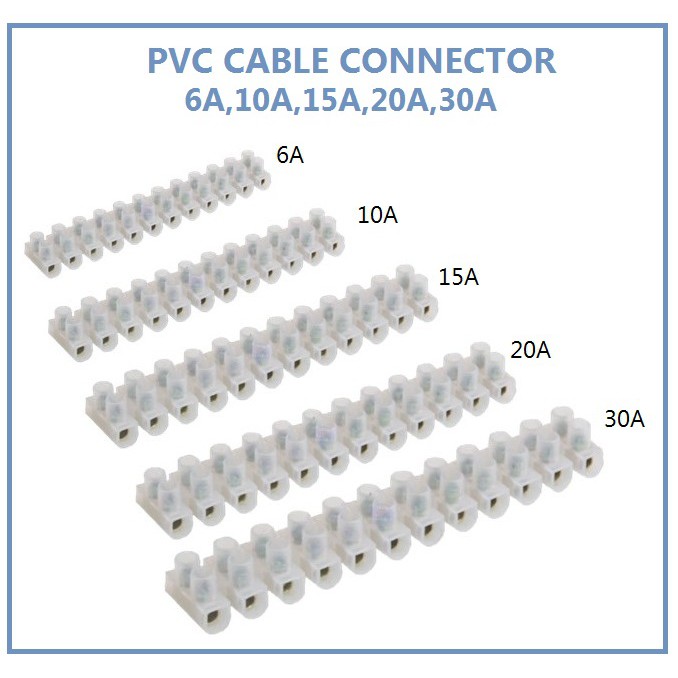 12 Way 6a 10a 15a 20a30a Pvc Cable Connector Terminal Block Pvc Terminal Block Wire 