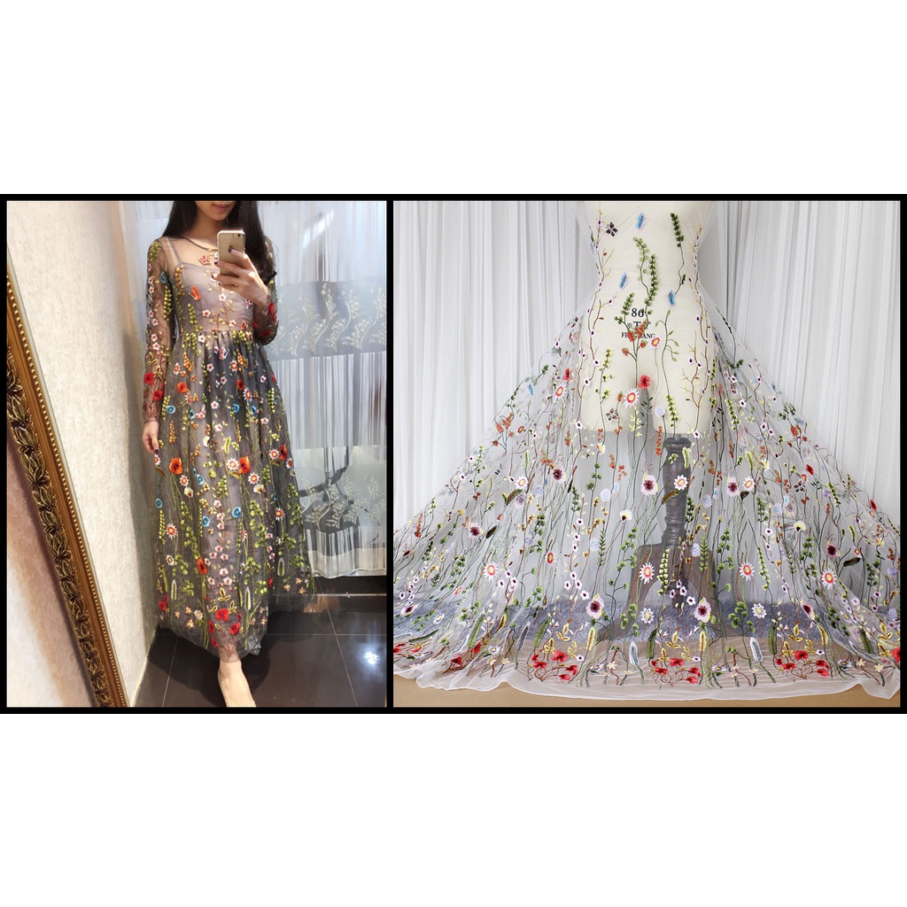 Embroidery lace handmade DIY fabric material clothing dress decoration