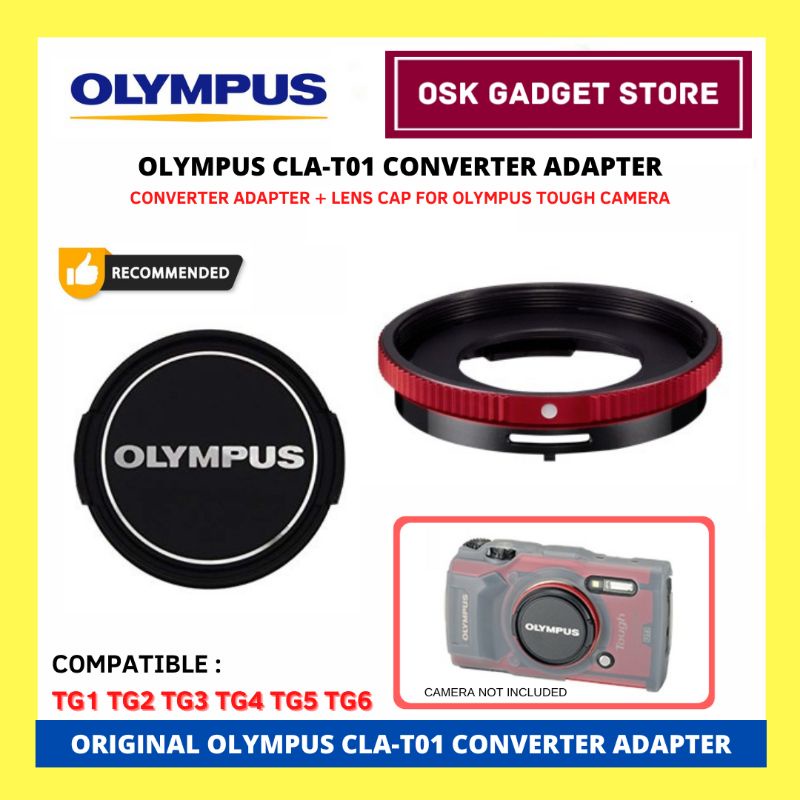 Olympus CLA-T01 Converter Adapter + Lens Cap For Olympus TG5 TG6 TG7 ...