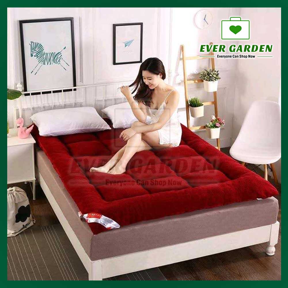 EverGarden,Queen/King Size Tatami Solid Bed Mattress Topper Tilam Protector BeddingTilam Paling