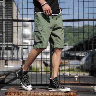 Plus Size】Summer Cargo Shorts Men Cotton Casual Shorts Male Loose Short  Cargo Pants
