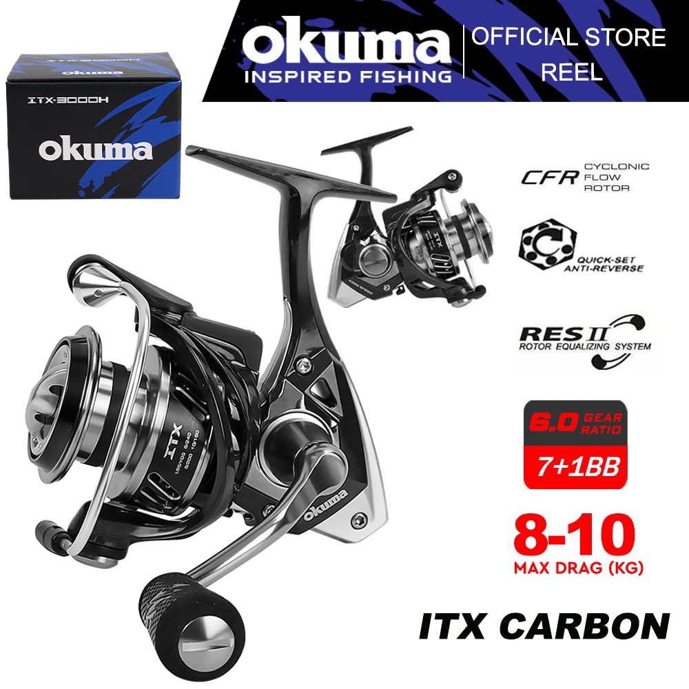Okuma ITX Spinning Fishing Reel High Speed Max Drag 3-10kg Saltwater  Freshwater