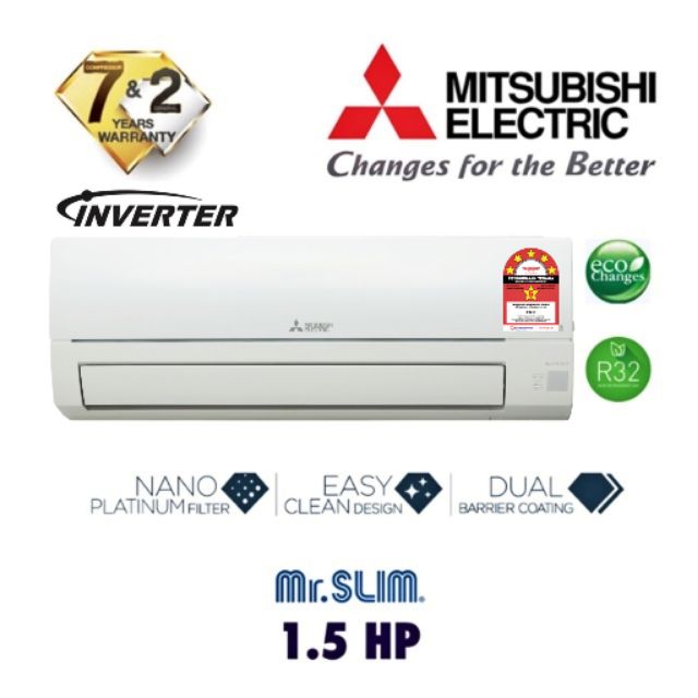 [FEELGOOD] MITSUBISHI 1.5HP Air Conditioner MSY/MUY-JP13VF Mr Slim R32 ...