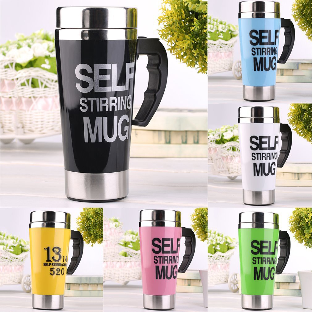 500ML Stainless Lazy Self Stirring Mug Auto Mixing Tea Coffee Cup