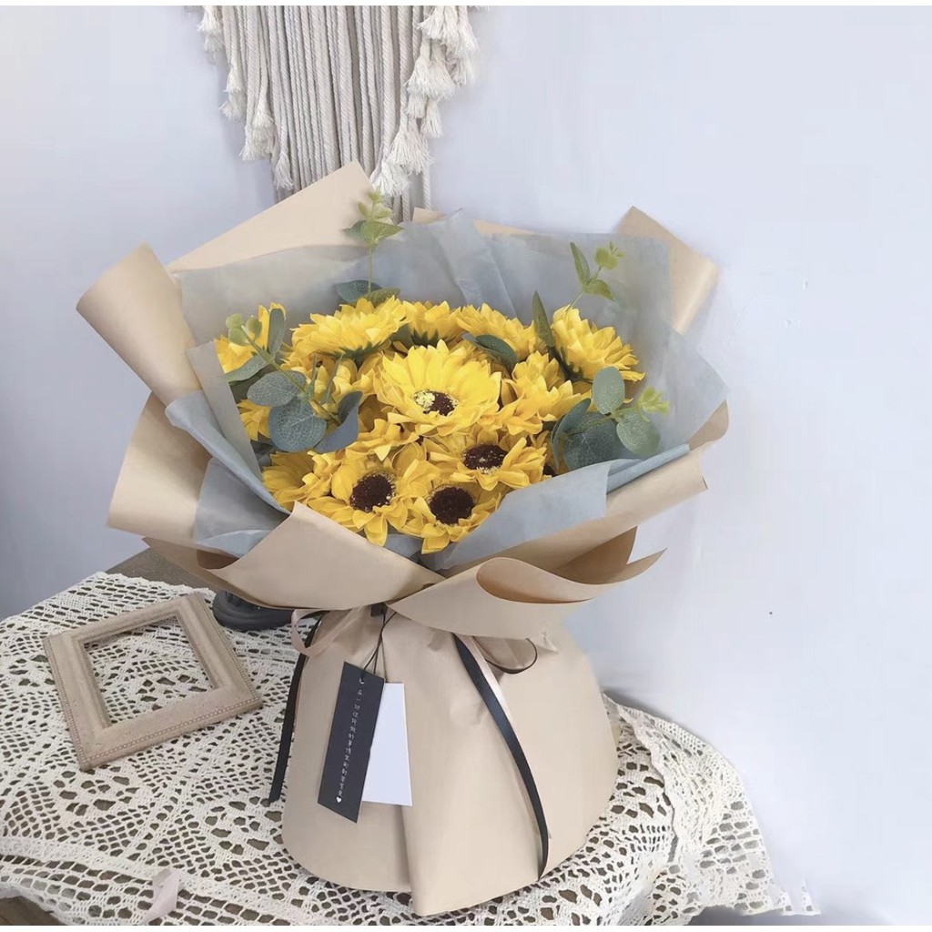 18 stalk Soap Sunflower Bouquet | Bunga Matahari | Valentine ...