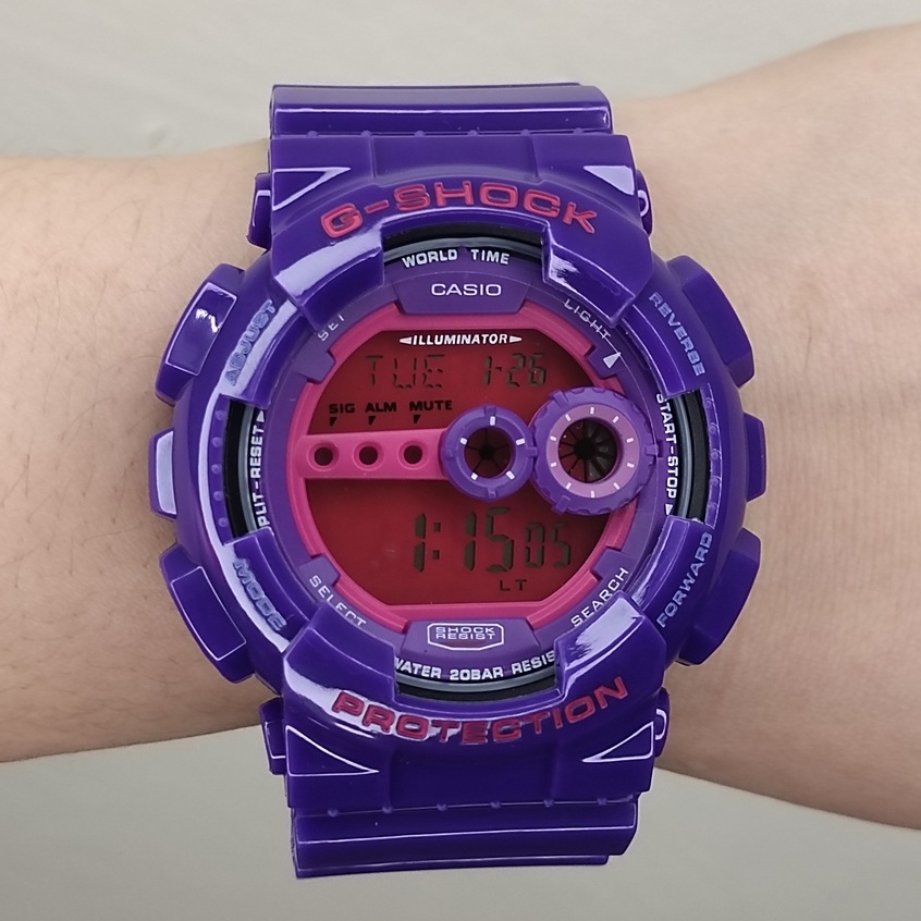 G shock GD100 Purple Autolight Waterproof Digital watch Jam tangan G shock Digital G shock Purple Shopee Malaysia