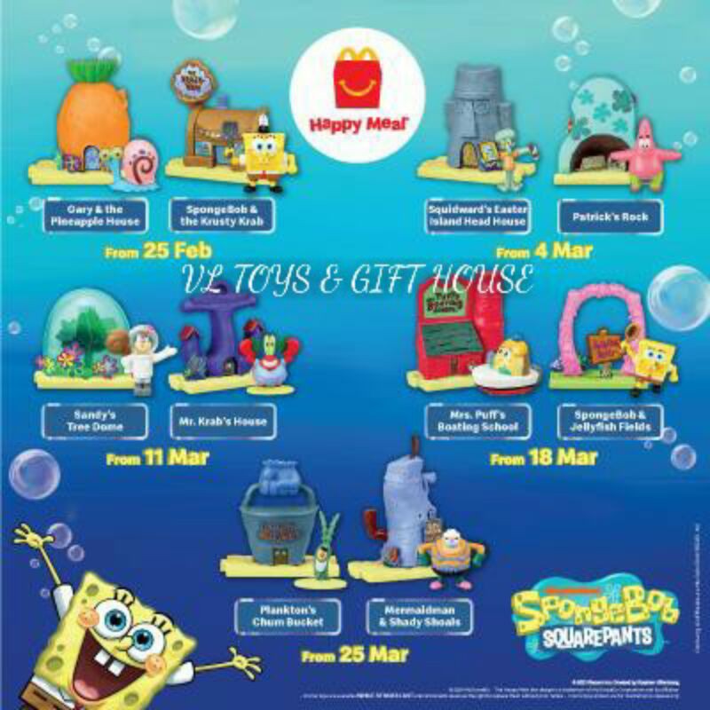 SpongeBob McDonald's Happy Meal Toys | Shopee Malaysia