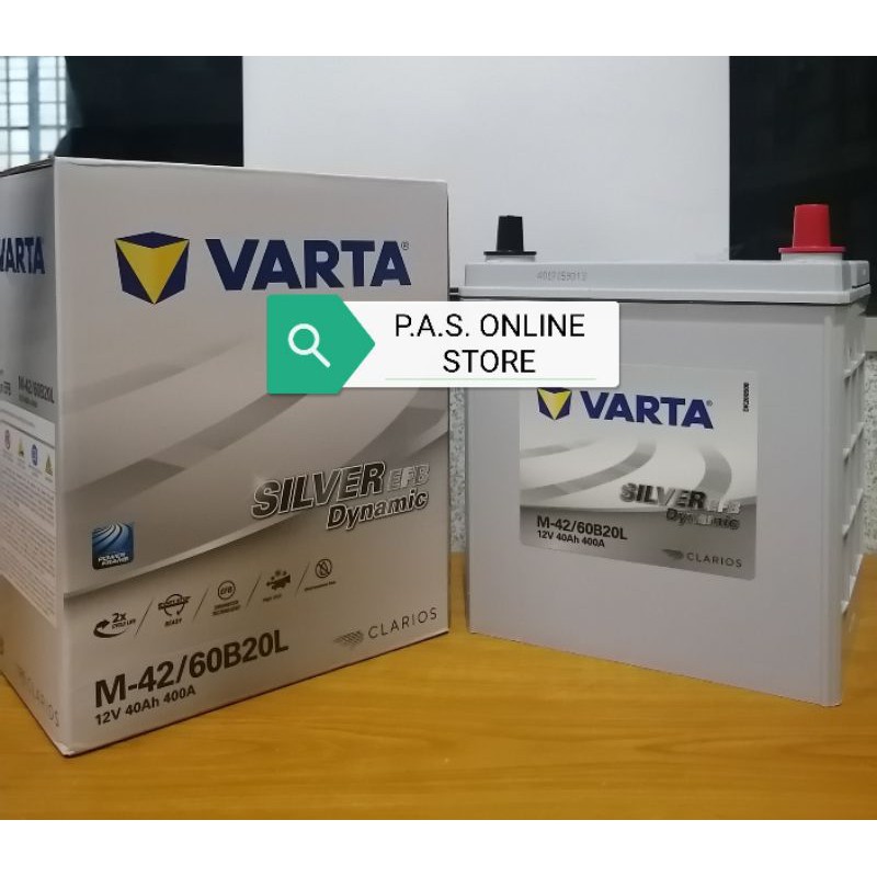 Varta M42 60B20L EFB Car Battery Silver Dynamic Maintenance Free ...