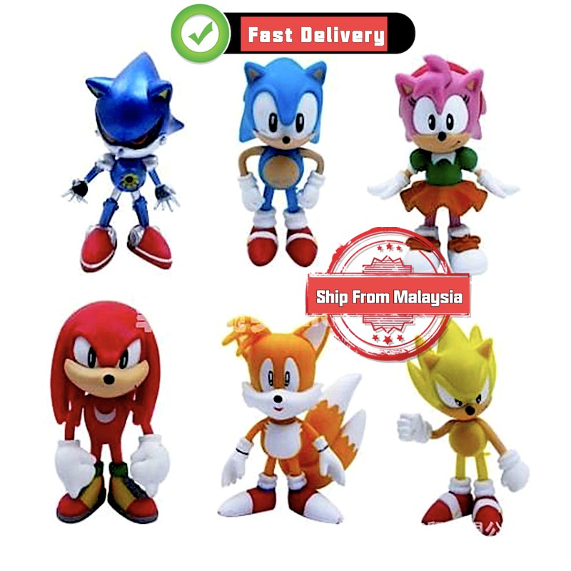 Sonic Figures Toy Pvc Toy Shadow Tails Characters Figure 6Pcs/Set 6-7cm ...