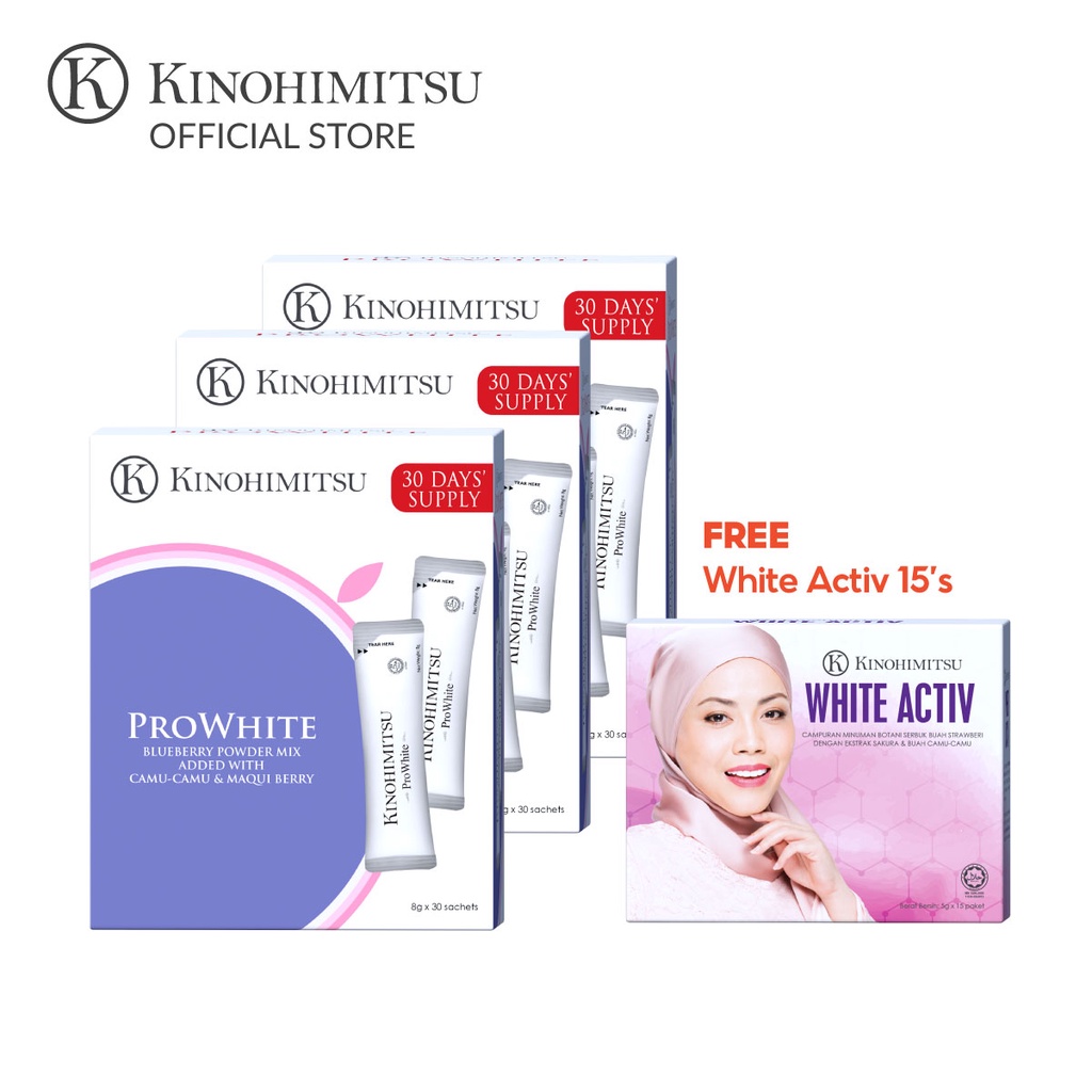 Kinohimitsu Prowhite 30s x 3 Boxes [Free White Activ 15s] | Shopee Malaysia