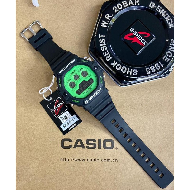 BEST PRICE G SHOCK TAPAK KUCING HITAM HIJAU DW5900 GSHOCK Shopee Malaysia